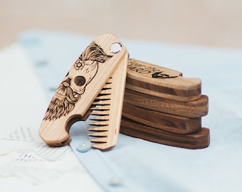 Personalized Engraved Comb Gift, Multi-Use Comb, 2 in 1 Comb, Comb for Grooms men, Best man Groom, Gift for Groomsmen