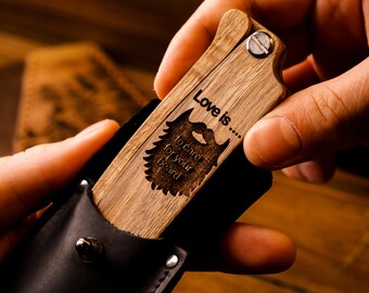 Comb for Real Men, Personalized Wooden Gift, Custom Mens Comb, Beard Comb, Fall in Love Gift, Bbirthday Gift for Him, Best Husband Gift