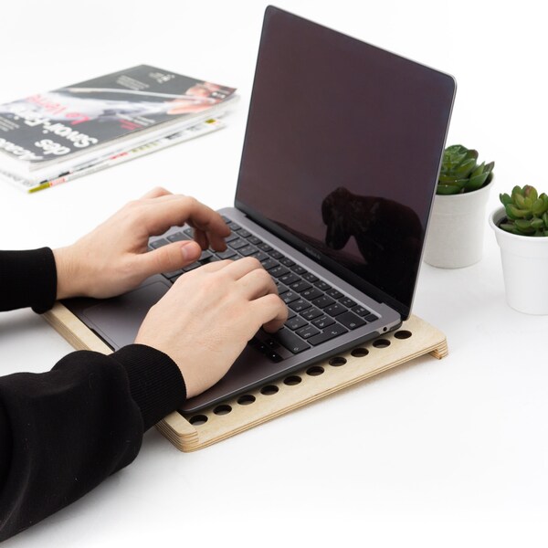 Wooden Laptop Stand Etsy