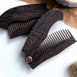 Wooden Pocket Men&#39;s Comb, Compact Hair Comb, Grooming Tool, Travel Size Comb, Men&#39;s Grooming, Eco-Friendly Gift