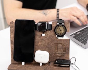 Personalisierter Telefonständer, einzigartige Büroartikel, Iphone Ladestation, Telefonhalter für Schreibtisch, Geschenk zum 5