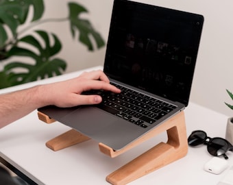 Faltender Laptop-Ständer, minimalistischer Schreibtisch-Organizer, benutzerdefinierte tragbarer Notebook-Halter, Vatertagsgeschenk, Bürodekor