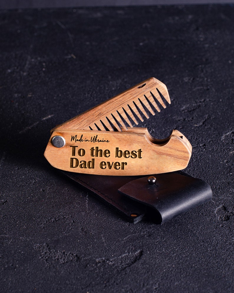 Anniversary Gift for Him, Comb for Boyfriend, Personalized Wooden Comb, Folding Comb, Custom Mustache Comb, Beard Man Comb, Engraved Comb image 6