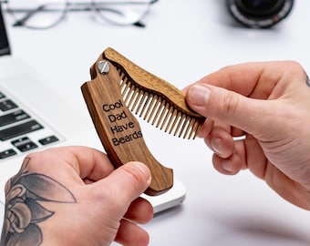 Father's Day Gift Idea Wooden Beard Comb Handmade Beard Care Gift Personalized Gift for Dad Mens Gifts Accessories Gift for Him, Boyfriend
