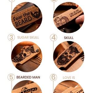 Anniversary Gift for Him, Comb for Boyfriend, Personalized Wooden Comb, Folding Comb, Custom Mustache Comb, Beard Man Comb, Engraved Comb image 5