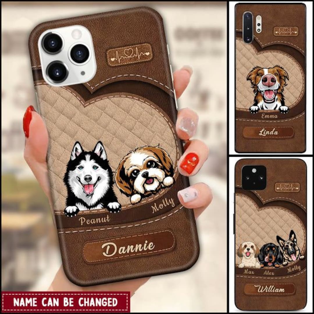 Personalized Dog Breed Phone Case, Dog Mom Puppy Pet Dogs Lover Texture