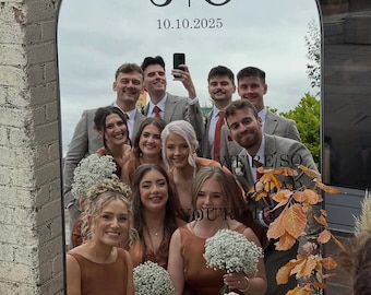 Personalised Initials Wedding Mirror Vinyl Decal,Selfie wedding Mirror Sticker  , Guest Photos Vinyl Sticker for DIY Wedding Sign