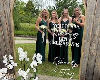 Selfie wedding Mirror Sticker - Personalised Names, Selfie Mirror, Guest Photos/Pictures, Vinyl Sticker for DIY Wedding Sign,birthday,hen do