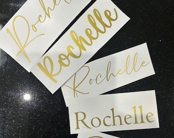 Wedding  Name Vinyl sticker  - Custom Name Vinyl Stickers - Wedding Decor label - Wine Glass Decal- Bridesmaid Box Decal - Name Stickers