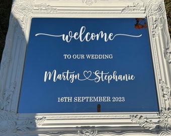 Wedding Welcome Sign Vinyl Decal Sticker  ,Event Signage DIY, baby shower, engagement, birthday,baby reveal. Sign