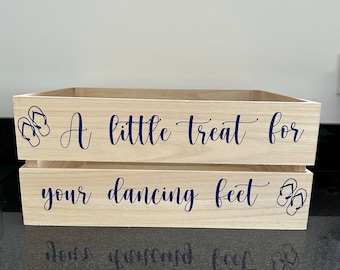 DIY Wedding  Vinyl 'A little treat for your dancing feet', Flip Flop Box Sign, Wedding Sign, Personalised Wedding Sign Only box not included