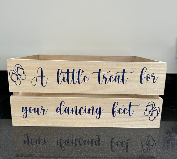 DIY Wedding  Vinyl 'A little treat for your dancing feet', Flip Flop Box Sign, Wedding Sign, Personalised Wedding Sign Only box not included
