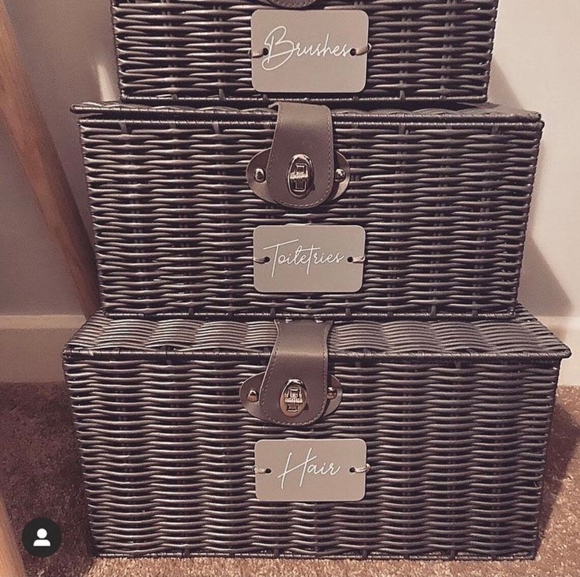 2Hole Loop Tag wicker basket pantry labels Personalised Etsy