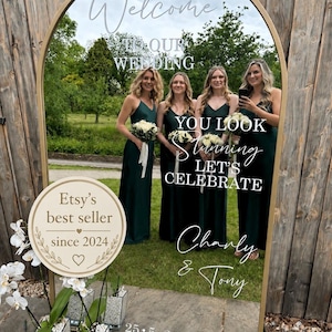 Selfie wedding Mirror Sticker - Personalised Names, Selfie Mirror, Guest Photos/Pictures, Vinyl Sticker for DIY Wedding Sign