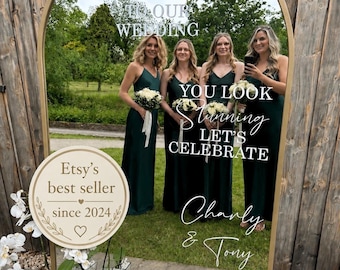 Selfie wedding Mirror Sticker - Personalised Names, Selfie Mirror, Guest Photos/Pictures, Vinyl Sticker for DIY Wedding Sign