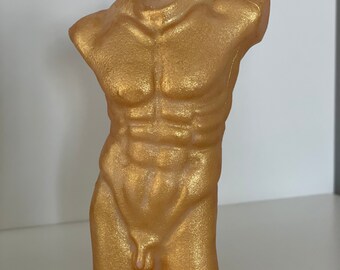 Gold Colored Scented Nude Male Torso Candles,Bust Body Candle,Aesthetic Room Decor,Fancy Birthday Gift Ideas