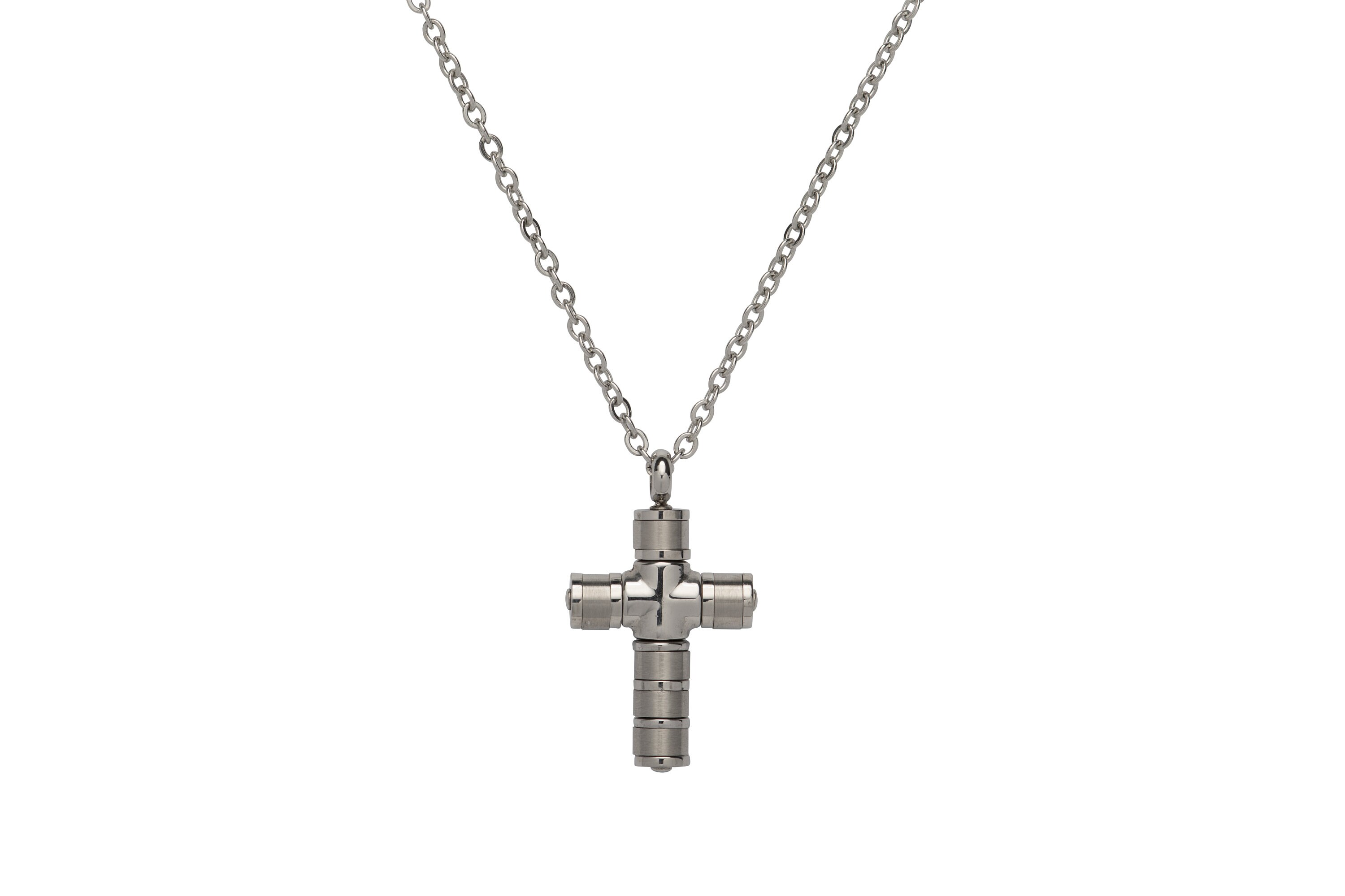 Carleen White Gold Plated 925 Solid Sterling Silver High Polished Mens  Crucifix Pendant Necklace Fine Jewellery for Mens Boys - Chain Length: 24  Inch : Amazon.co.uk: Fashion