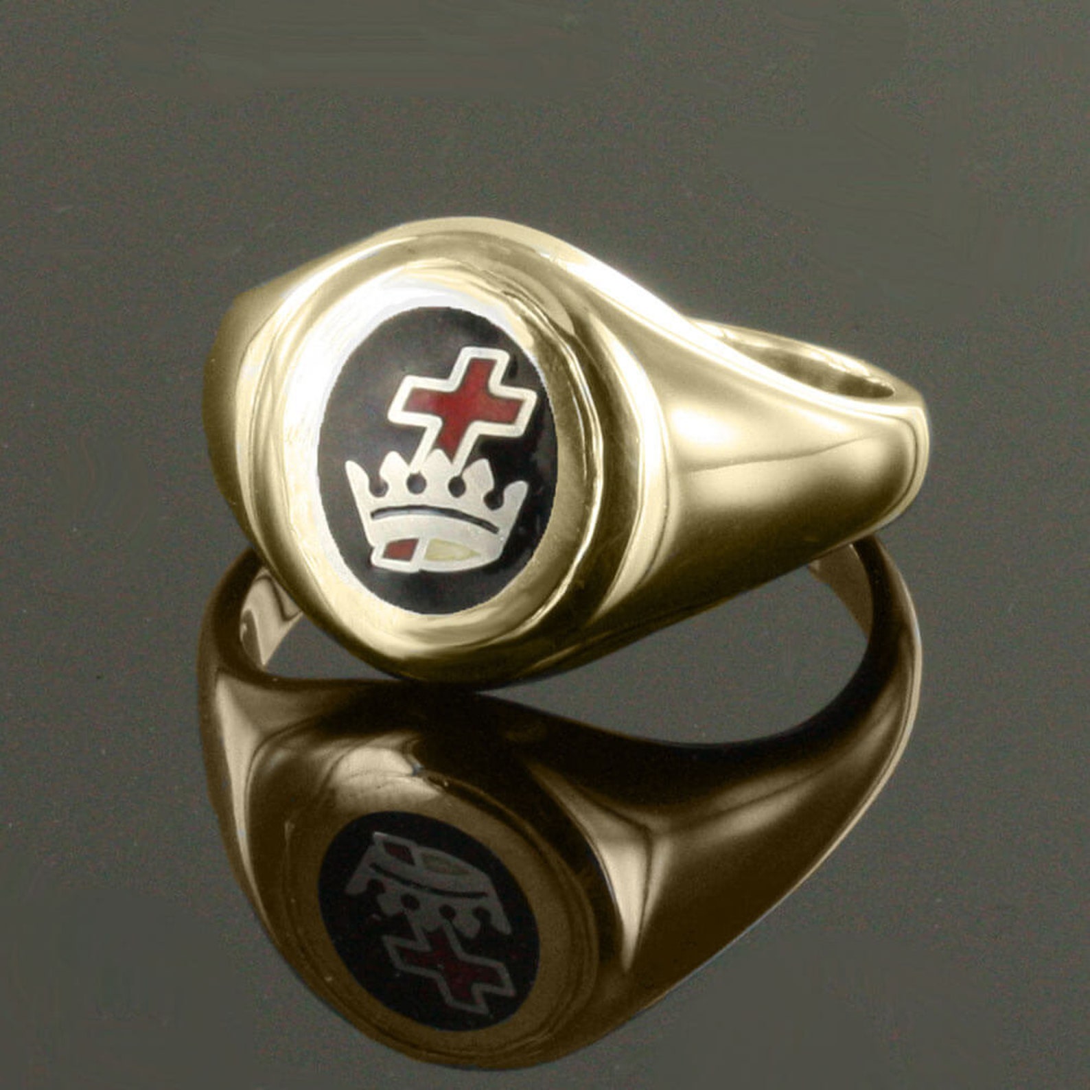 Gold Royal Black Preceptory Masonic Ring Fixed Head - Etsy
