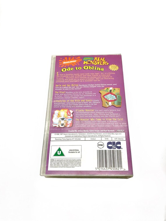 ahh Real Monsters Ode To Oblina Vhs Nickelodeon Rare 90s Etsy Australia