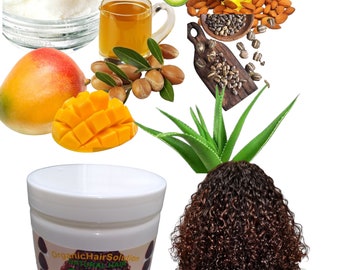 Curling Cream for Natural Hair with Pure Shea Butter-Mango Butter-Coconut-Aloe Vera-Vitamin E