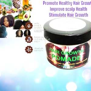 Organic Hair Solution-Hair Growth Pomade - Stops Itchy, Dry Scalp, Dandruff Relief, Thick, Straight, Curly, Wavy, Natural Grease, Women, Men