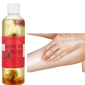 Organic Hair Solution-All purpose Nourishing Body oil for Anti-Aging  Vegan Skin Moisturizer, Skin softener, Moisturizer-All Skin Types(Rose