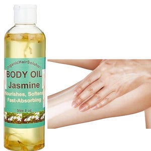 Organic Hair Solution-All purpose Nourishing Body Oil Vegan Skin Moisturizer, Skin softener, Massage Moisturizer-All Skin Types (Jasmine)