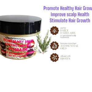 Organic Hair Solution-Rosemary Mint Scalp  Hair Strengthening Pomade Grease for Thick, Hair Repair Women, Men, Kids-Scalp - Hair Treatment