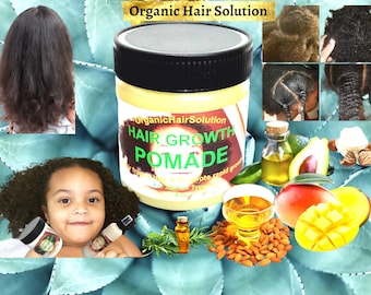 Organic Hair Solution- Kids Organic Hair Growth Pomade - Stops Itchy, Dry Scalp, Dandruff Relief, Thick, Straight, Curly, Wavy NaturalGrease