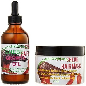 Organic Hair Solution-ChebeOil/Cream|HairGrowth -Hair Thickening- With Peppermint Avocado mango Argan-Castor-Tea Tree- For All Hair Types