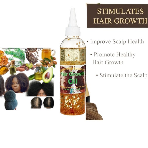 Organic Hair Solution-100% Natural Pure Hair Growth Oil with with Peppermint Avocado, Tea Tree Argan- Scalp and Hair-Stronger, Thicker Hair