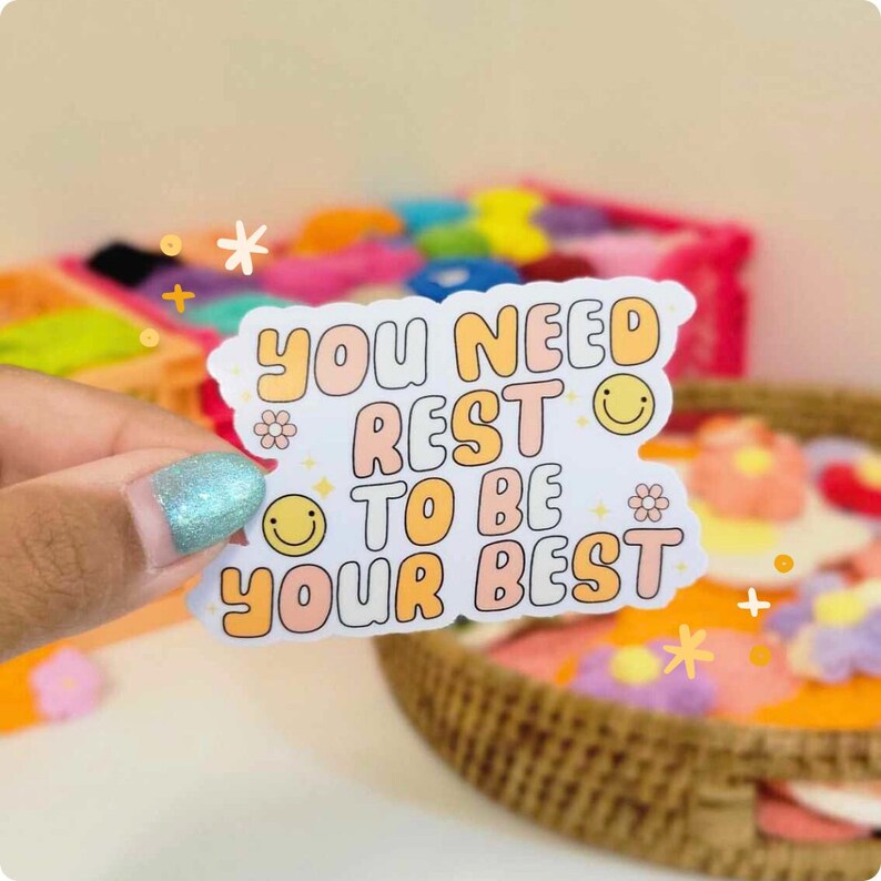 Rest Stickers Need to Rest Sticker Cute Funny Stickers Trendy Quote Stickers ...