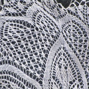 Puede incluir: Doily de encaje de ganchillo blanco con un patrón delicado e intrincado. El encaje está hecho de hilos finos y tiene una textura suave y aireada.