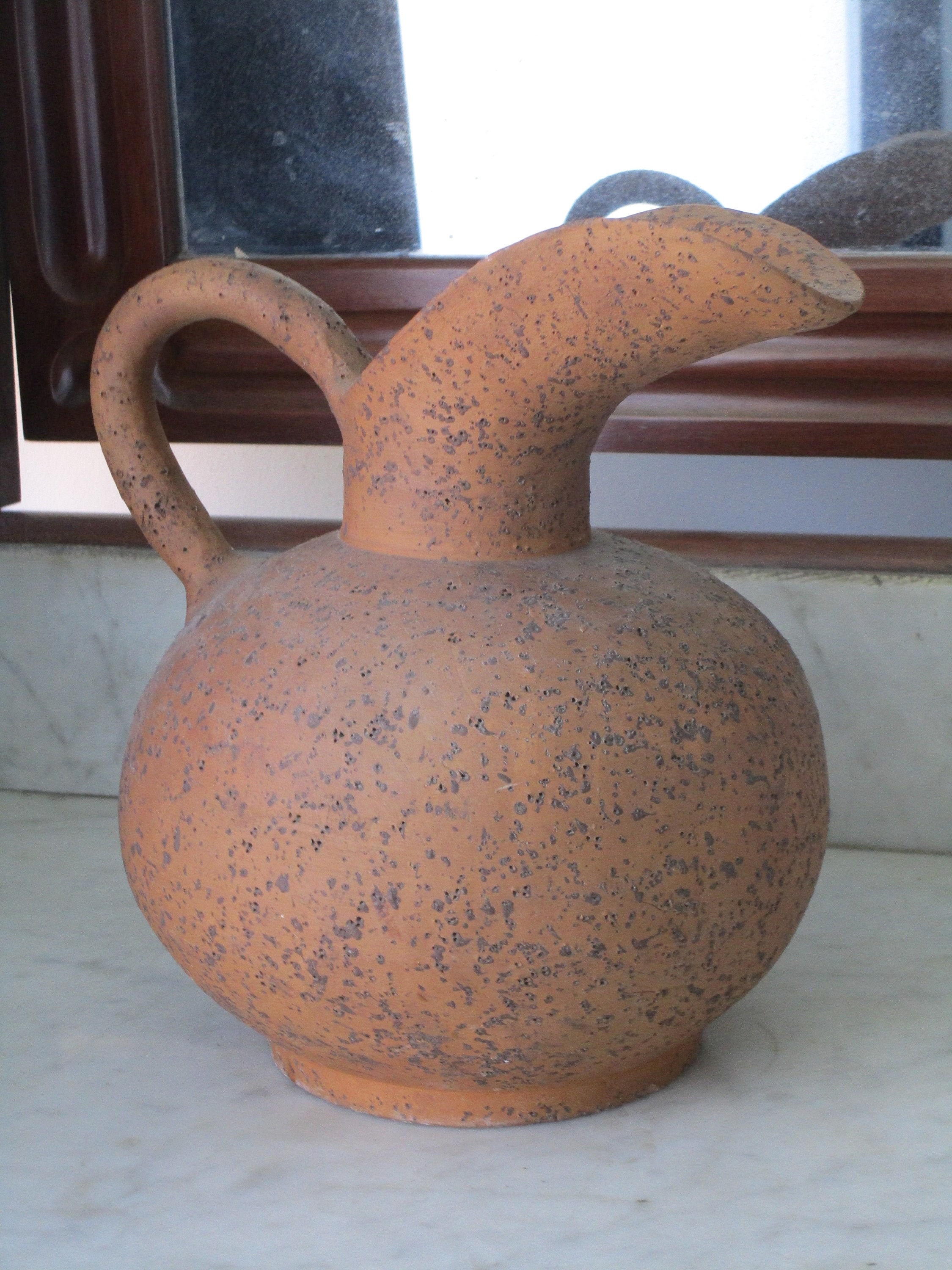 Vintage ceramic jug made of clay with texture made by hand Etsy España