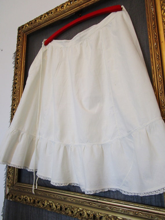 Old cotton petticoat skirt. Victorian style skirt… - image 2