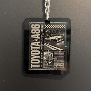 Toyota AE86 Trueno Acrylic Keychain - Laser Engraved Drift Legend Keyring, JDM Gift, Initial-D Inspired
