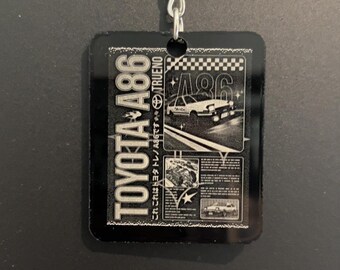 Toyota AE86 Trueno Acrylic Keychain - Laser Engraved Drift Legend Keyring, JDM Gift, Initial-D Inspired