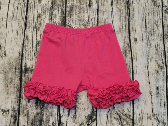 Ruffle Shorts Fuchsia Hot Pink Little Girls Shorts, Cotton Toddler Shorts,  Baby Bloomers Diaper Cover Layering Shorts Twirl Ruffles 