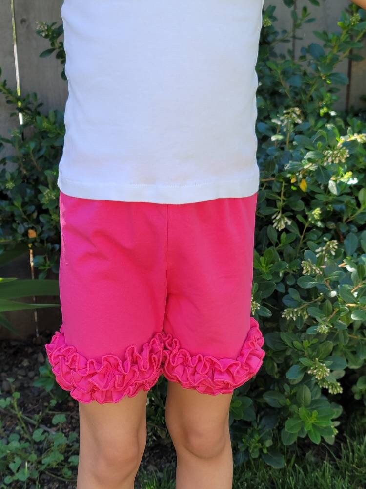 Ruffle Shorts Fuchsia Hot Pink Little 