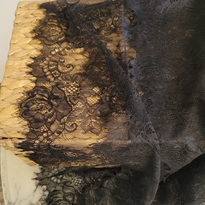 Black Lace Mantilla Veil: Infinity Chapel Head Covering