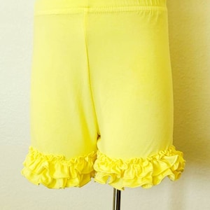 Yellow Ruffle Baby Shorts: Cotton Bloomers Diaper Cover