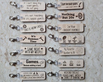 Board Game Key Chain, Zipper Pull