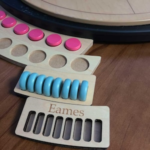 Crokinole Disc Holder Tray, 8 Button Sections for Crokinole Singles or Doubles