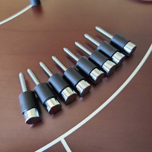 Crokinole Pegs, screw in with Rubber Bumpers