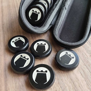 Custom Engraved Two-Tone Crokinole Discs with Hard Carry Case