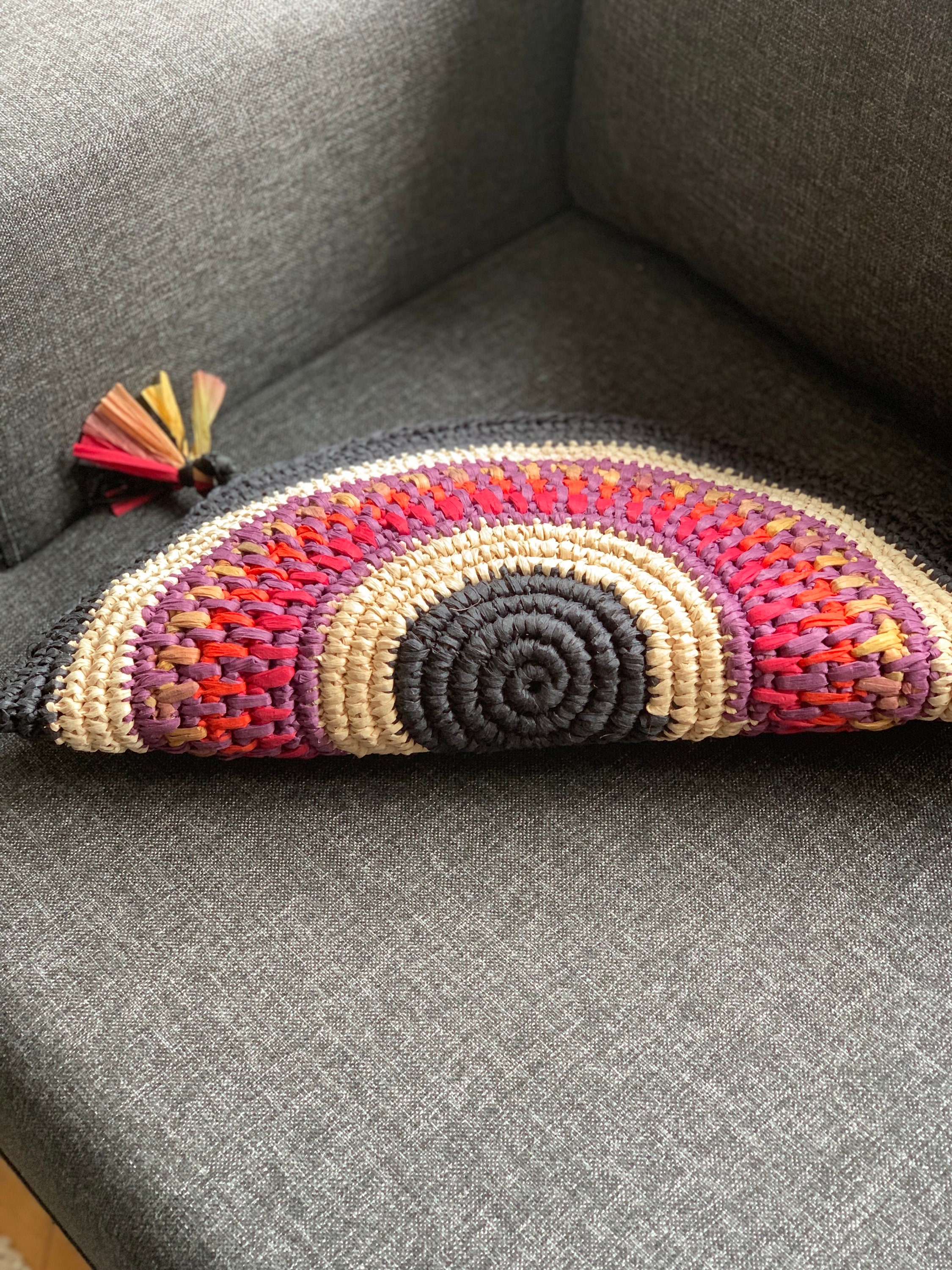Half Moon Bag Crochet Raffia Bag Hand Held Clutch Half -  Norway