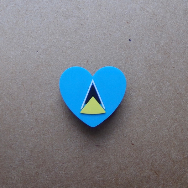 St Lucia flag shoes charm, gift for Saint Lucian, ready to ship, for any occasion