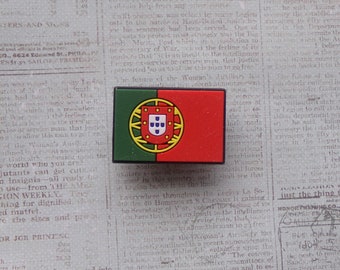 Lisbon City Portugal Flag Gold-tone Tie Clip Engraved Personalised