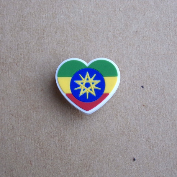 Ethiopia flag shoes charm, ethiopia flag, gift for ethiopian, ready to ship