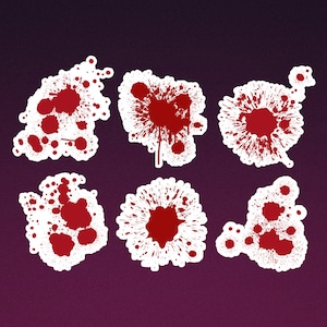 Blood Spatter Sticker Bundle, Halloween Stickers, Spooky Stickers, Halloween Planner, Blood Stickers, Spooky Season Sticker, CassieMakesArt